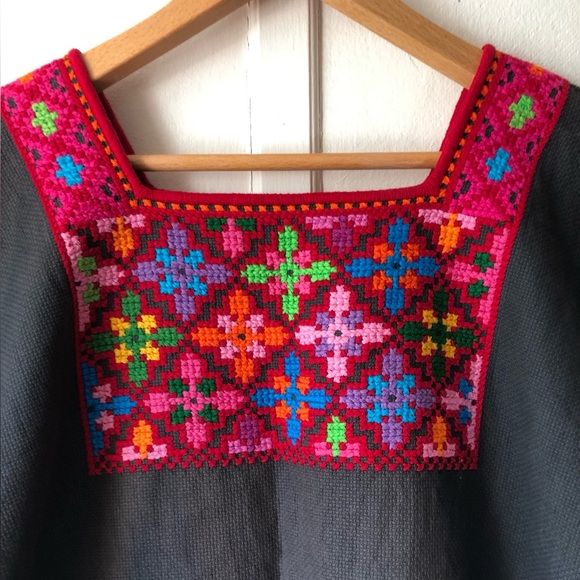 Handwoven Embroidered Colorful Mayan Huipil Authentic Artisan Made M/L - Picture 11 of 15